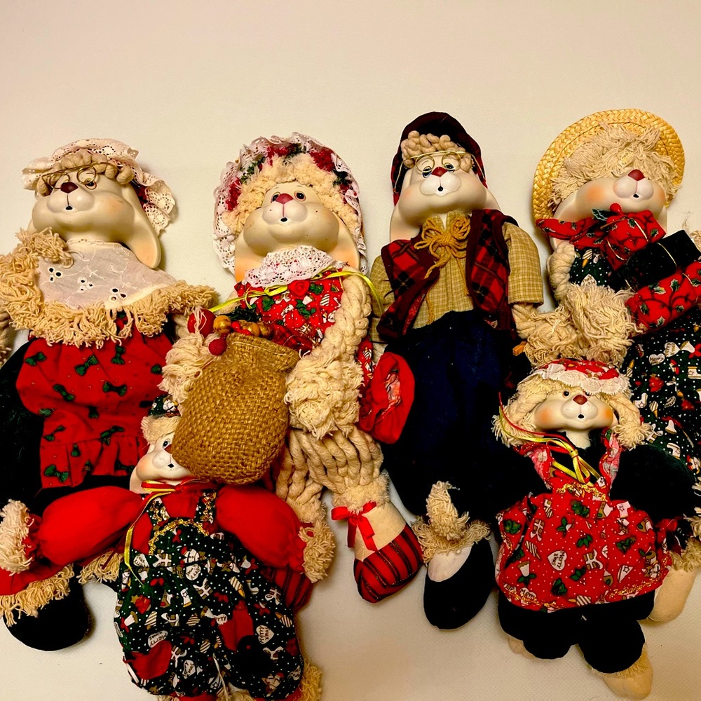 Handmade Ceramic Christmas Bunny Family